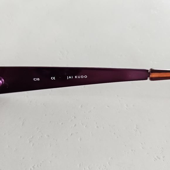Jai Kudo Glasses: Purple and Orange Rectangular Bayonette Glasses - Picture 5 of 14